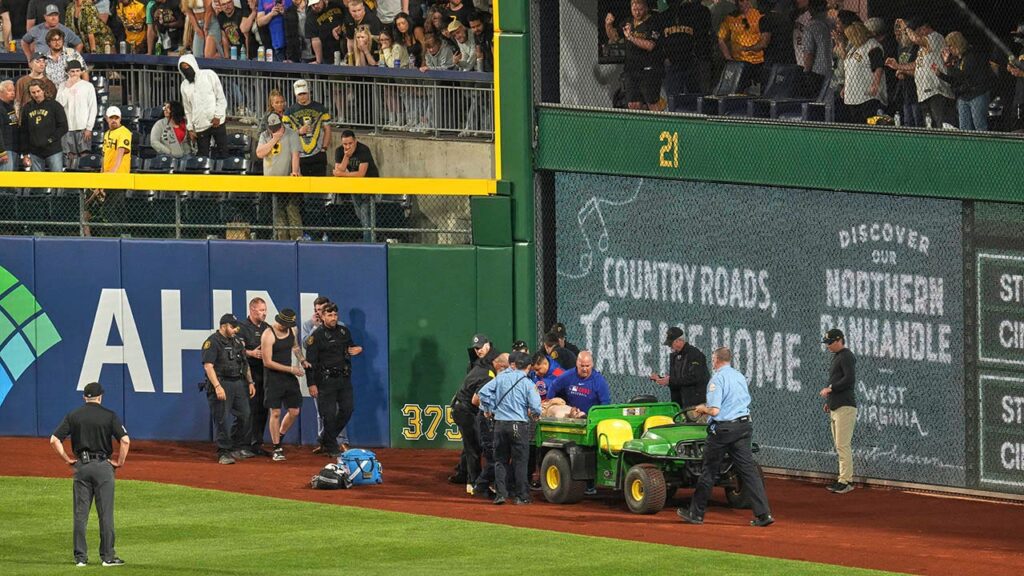 Fan who fell over wall onto field at Pirates game ‘awake and alert,’ GoFundMe says
