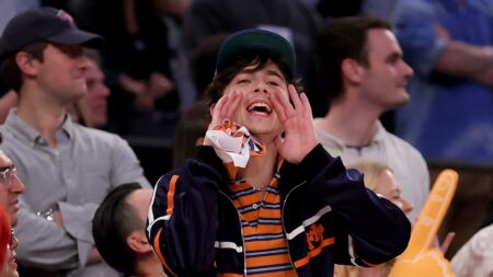 Timothée Chalamet celebrates with fans in NYC streets after Knicks advance to Eastern Conference finals