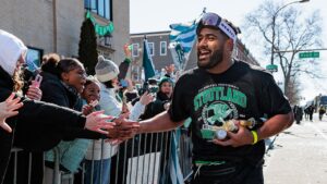 Jordan Mailata, other Eagles stars downplay tush push as NFL vote on team’s signature play looms