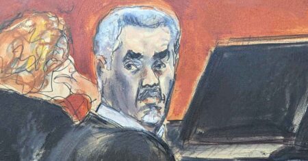 Diddy, Sporting Gray Hair, Faces Judge in Courtroom Sketches From Federal Sex Trafficking Trial