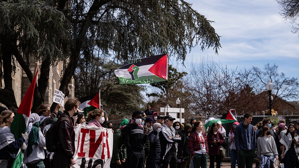 Palestinian flag on Georgetown campus