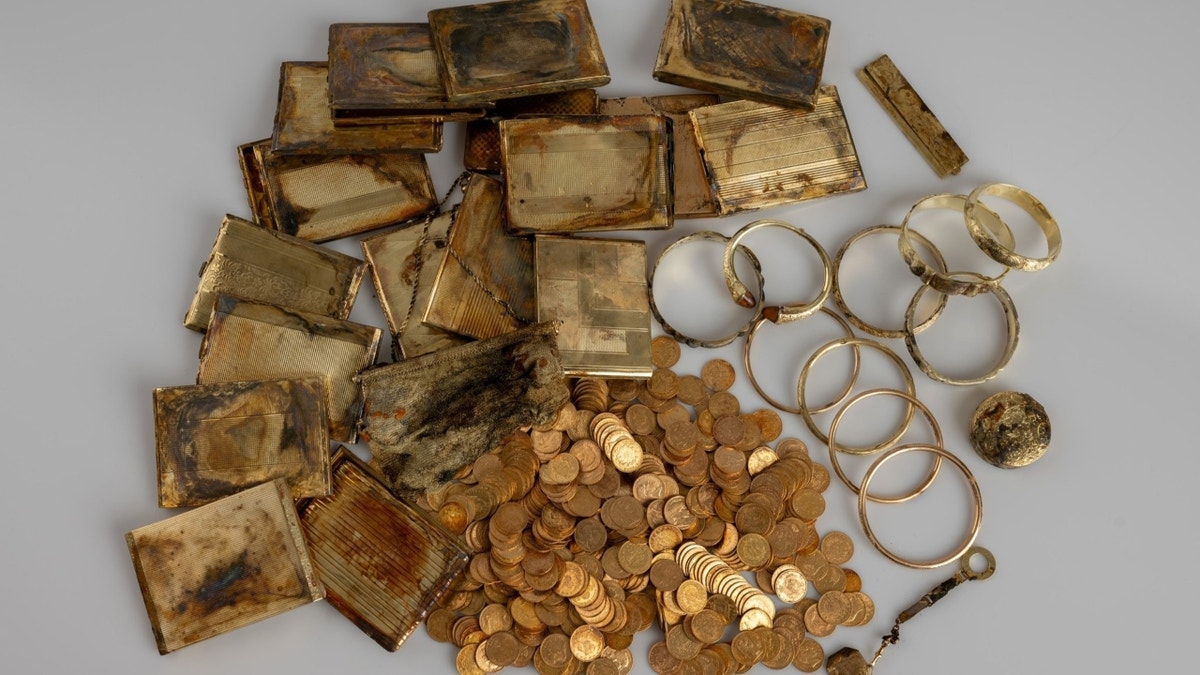 Gold sprawled out on counter
