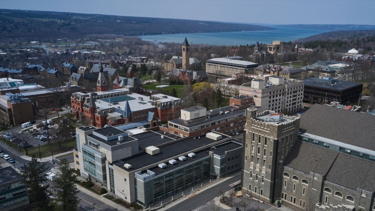Birds-eye view of the Cornell University campus