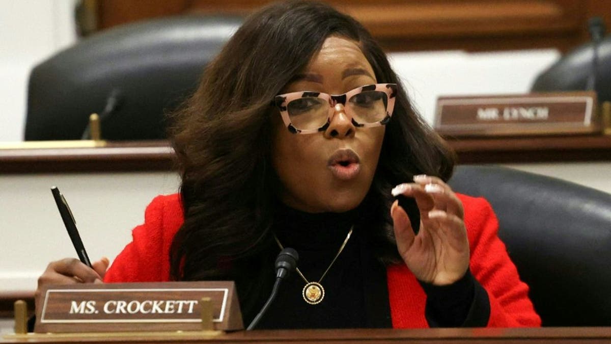 Jasmine Crockett speaking during a hearing