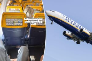 Ryanair passenger’s bizarre sleeping position is a shocker: ‘Extremely dangerous’