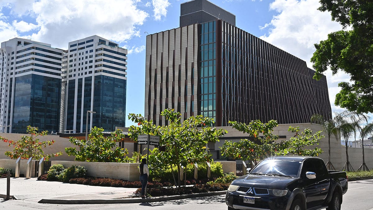 View of the US embassy building in Tegucigalpa,