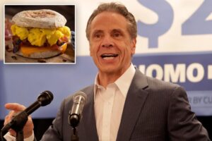 Andrew Cuomo scrambles ‘bacon, cheese and egg’ order in awk breakfast Q&A, baffling NYers: ‘Should be a disqualifying offense’