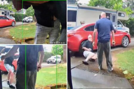 Wild video shows drunk, armed  DoorDash driver wrestling with customer while demanding a tip: cops