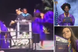 Florida high school graduate backflips into classmate in viral onstage celebration gone wrong: ‘This can’t be happening’