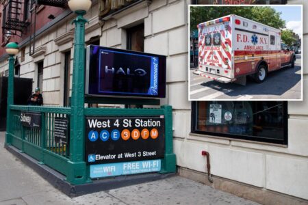 NYC subway stabbing victim rushed to hospital with blade protruding from neck
