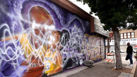 Kobe Bryant mural vandalized for 2nd time days before riots grip Los Angeles
