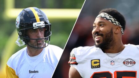 Myles Garrett vows to put Aaron Rodgers ‘in the graveyard’ after quarterback’s move to Steelers