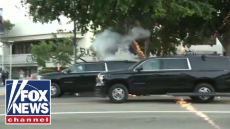 Fox News crew captures anti-ICE rioters hurling firecrackers