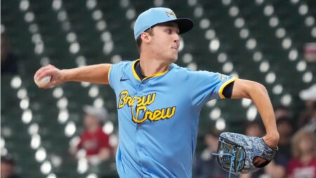 Brewers’ 103 mph-throwing prospect Jacob Misiorowski forced to leave no-hit MLB debut