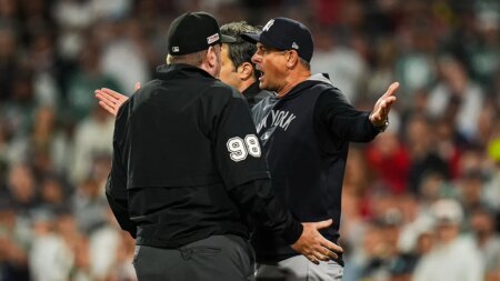 Yankees’ Aaron Boone, DJ LeMahieu ejected over controversial foul ball in extra-innings loss to Red Sox