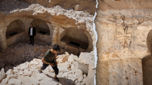 Ancient Christian tomb complex revealed beneath rubble from Syria’s civil war