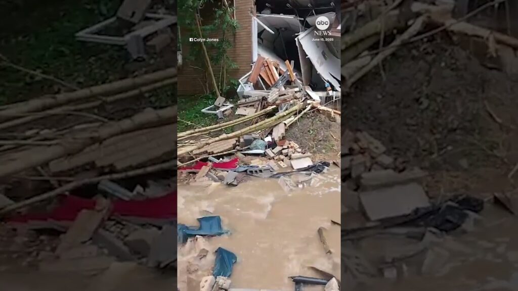 Residential building collapses in West Virginia because of flooding