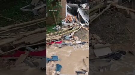 Residential building collapses in West Virginia because of flooding