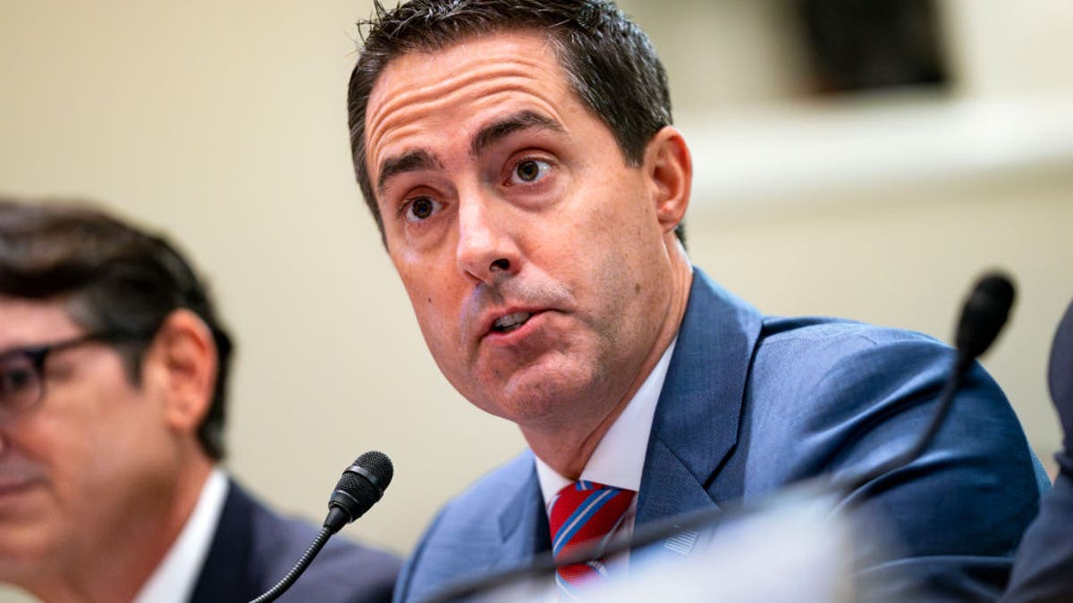 Ohio Secretary of State Frank LaRose speaks during a House Administration Committee hearing in the Longworth House Office Building at the U.S. Capitol.