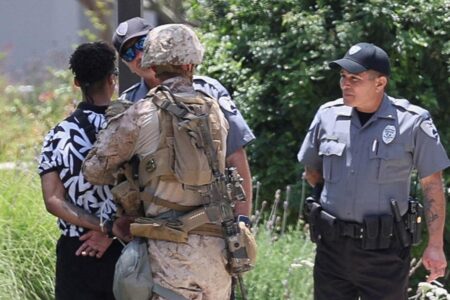 US Marines temporarily detain a civilian — an Army veteran — for the first time in LA