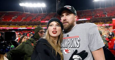 Taylor Swift Dances With Travis Kelce as They Attend Nashville Wedding