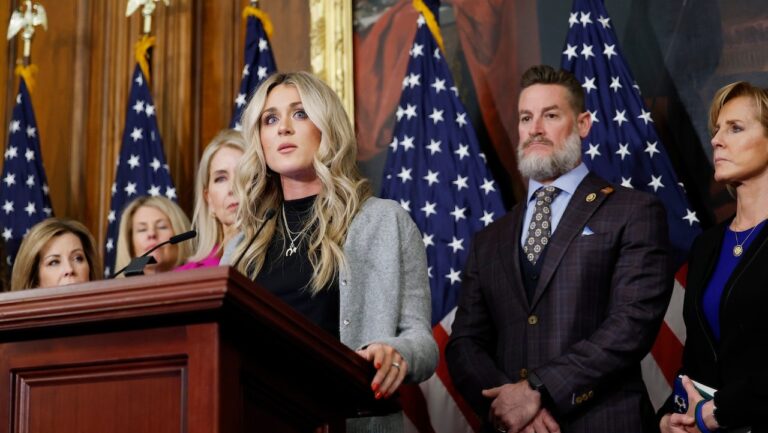 Riley Gaines, activist athletes call for prosecution against officials letting males in women’s sports