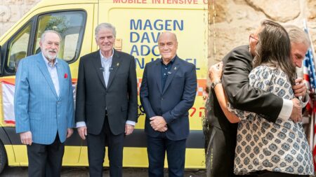 EXCLUSIVE: Franklin Graham leads ceremony as Samaritan’s Purse gives armored ‘bulletproof’ ambulance to Israel