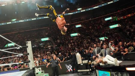 Logan Paul’s jaw-dropping springboard moonsault wow fans at WWE Money in the Bank
