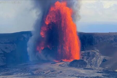 Hawaii’s Kilauea Volcano erupts for the 25th time since December with lava reaching over 330 feet