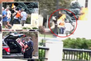 Colorado terror suspect Mohamed Sabry Soliman accidentally set himself on fire at start of attack, stunning new video shows
