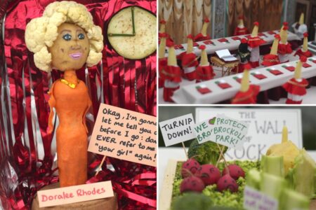 Squash Donald Trump, corn papal conclave stun at vegetable carving contest