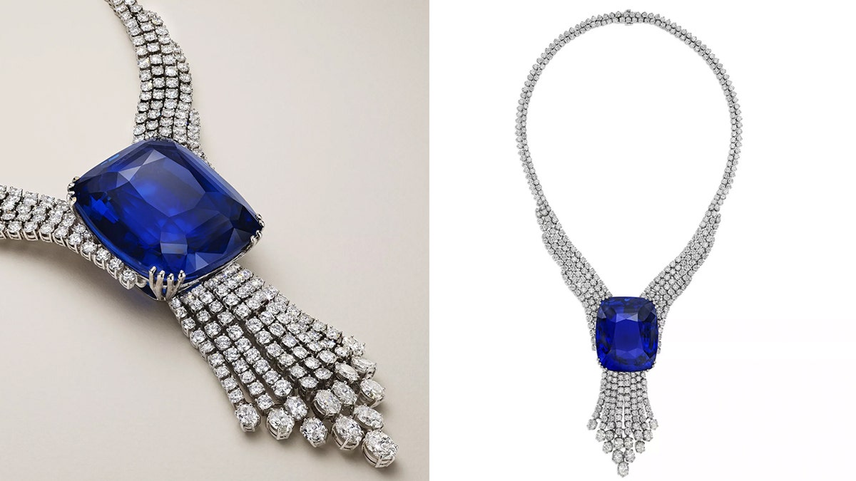 rare blue saphire necklace christies auction