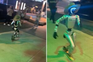 Slick-talking, cowboy hat-wearing robot dubbed ‘Jake the Rizzbot’ spits Gen Z and Gen Alpha slang, leaving strangers gobsmacked