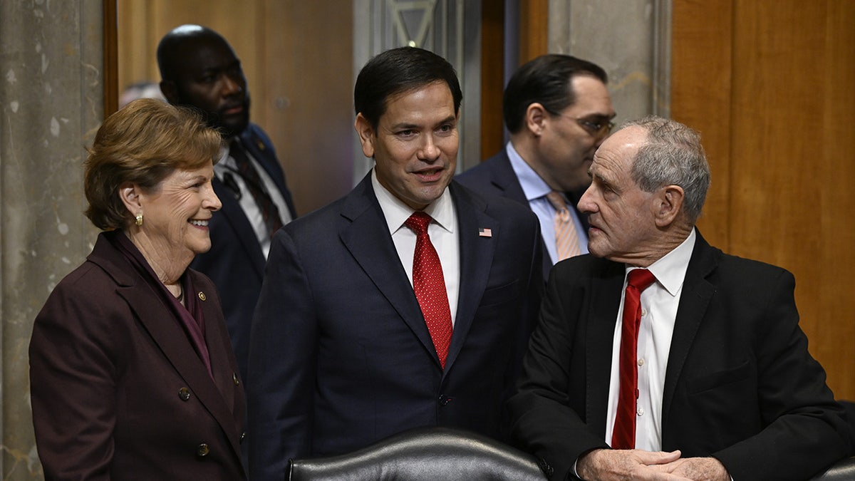 United States Sens. Jeanne Shaheen, D-N.H., and James Risch, R-Idaho, attend the Senate Foreign Relations Committee confirmation hearing for Marco Rubio to be Secretary of State on January 15, 2025. 