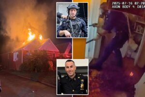 Exclusive | Dramatic bodycam footage: Two elite NYPD cops bust into burning Queens home to rescue residents