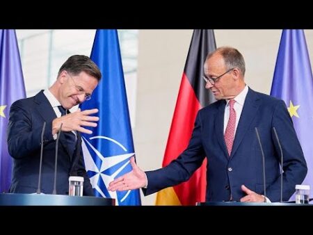 Allies need to ramp up arms production, NATO’s chief Mark Rutte says in Berlin