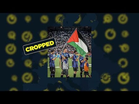 False image shows Inter Milan supporting Palestine with flag