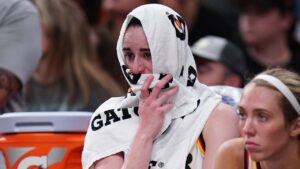 Caitlin Clark leaves Fever’s win in tears as she appears to suffer injury