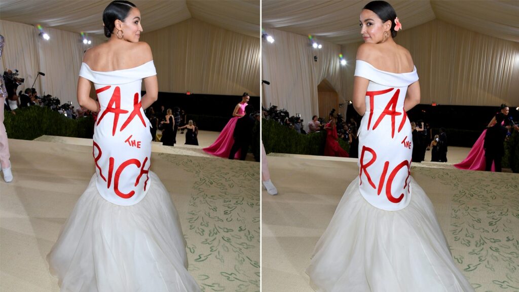AOC broke house rules to attend ritzy Met Gala in ‘tax the rich’ dress, ordered to pay up