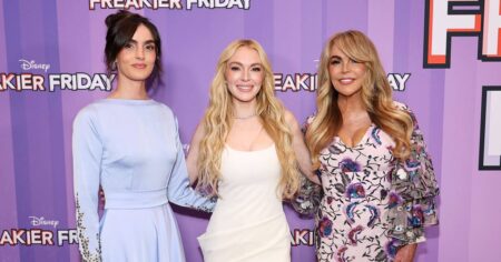 Lindsay Lohan Attends ‘Freakier Friday’ Premiere With Mom Dina and Sister Ali