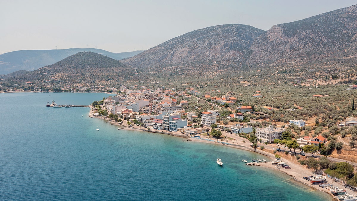 Aerial view of Antikyra, Greece