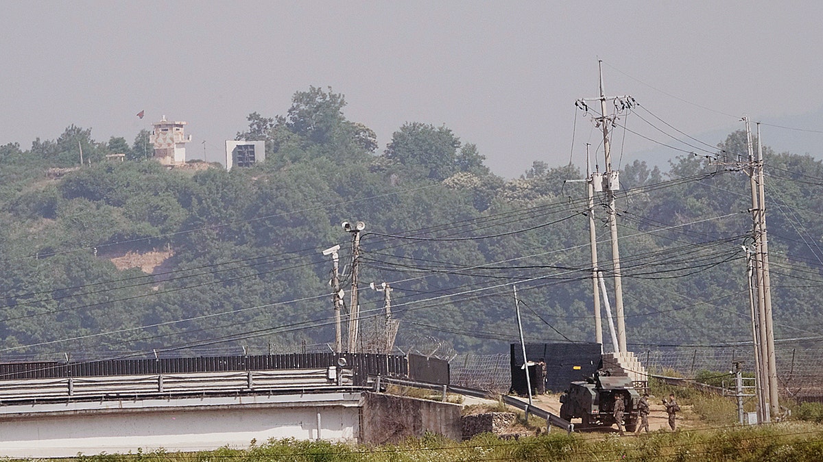 North Korean military guard post