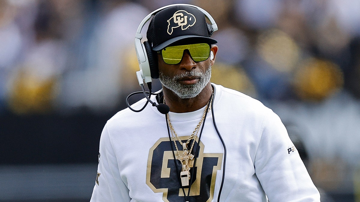 Deion Sanders at the spring game