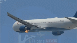 Delta flight makes emergency landing at LAX following visible engine fire captured on video