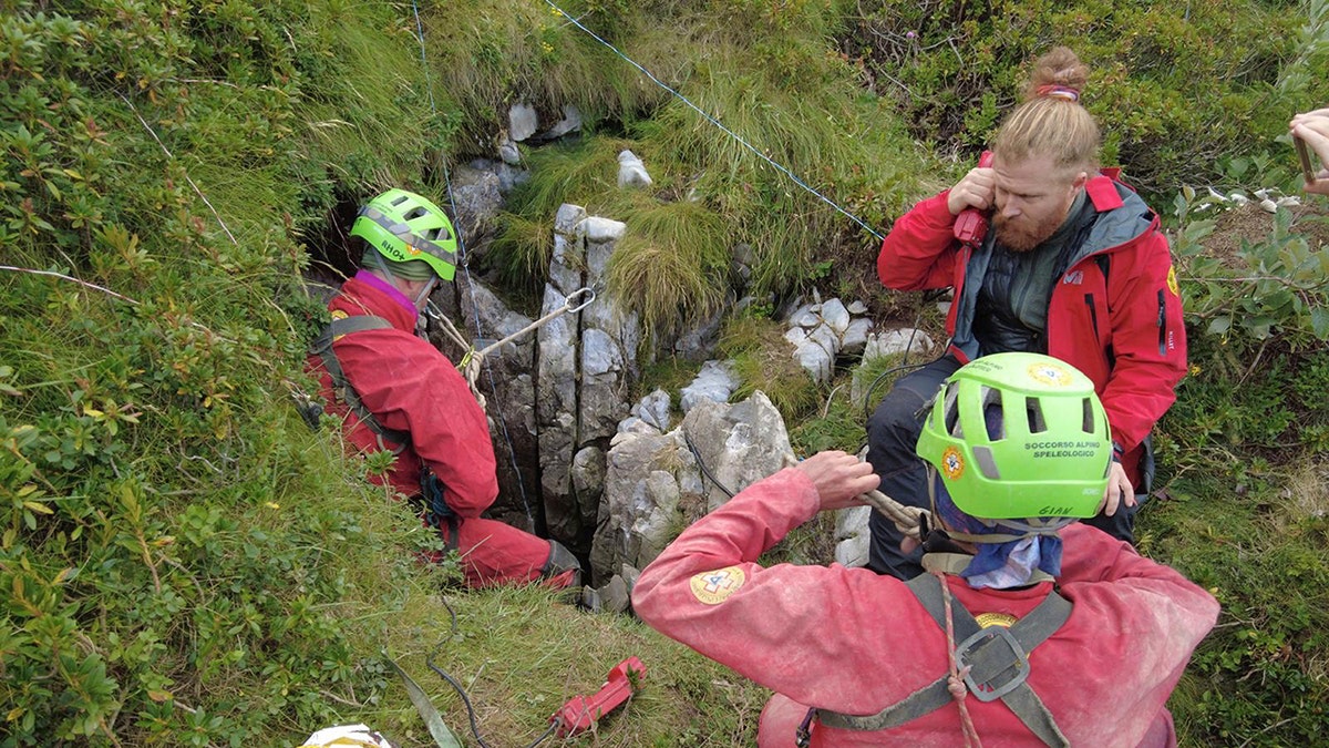 rescuers save man in italian cave