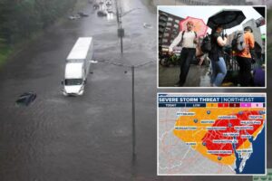NYC flooding traps semi-truck, other vehicles on Queens highway as Gov. Hochul declares state of emergency