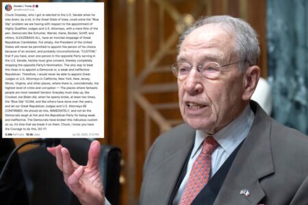 Trump tells Sen. Chuck Grassley to ‘step up,’ get rid of ‘ridiculous custom’ holding up judicial appointments