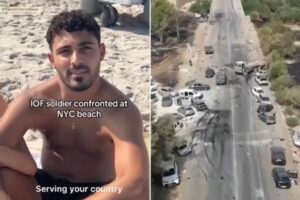 Anti-Israel activist verbally assaults ex-IDF soldier on New York beach for wearing Star of David necklace