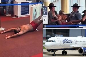 JetBlue passenger performs bizarre striptease at airport gate, moons stunned travelers