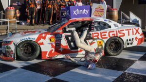 NASCAR driver Connor Zilisch breaks collarbone after hard fall in Victory Lane
